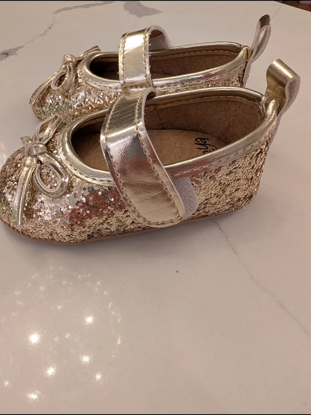 Baby/Toddler Glitter Mary Jane Shoes in Rose Gold 6-12 Months